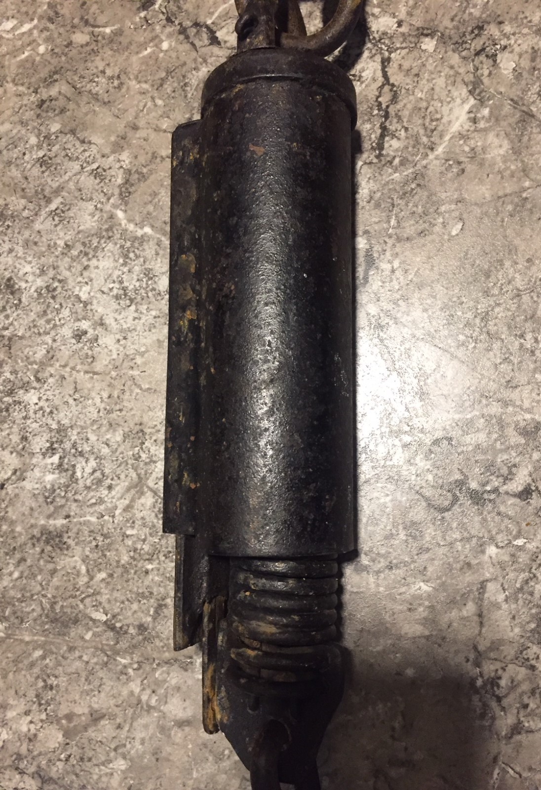 Antique Pelouze Mfg. Co 200 lb hanging scale Cast Iron Chicago WORKS