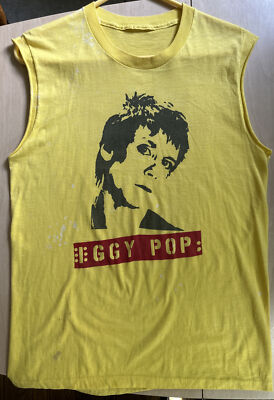 RARE Vintage Iggy Pop Sleeveless Unisex Shirt Single Stitch Paper Thin (S41)