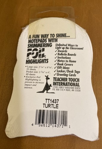 Teacher Touch International Foil Highlights Turtle Notepad TT1437