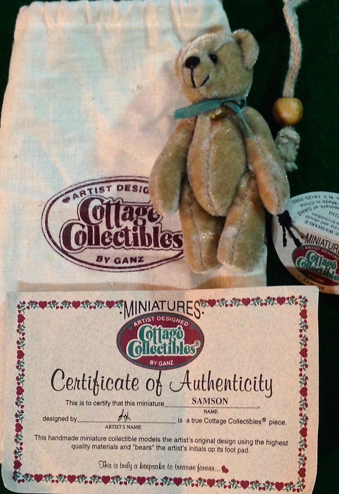 COTTAGE COLLECTIBLES Miniatures by Ganz SAMSON the Bear in