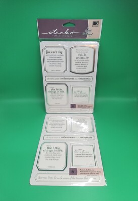 Sticko Vellum Stickers Life Is Grand Crystal Dawn Perry 2 Pack Lot EK Success