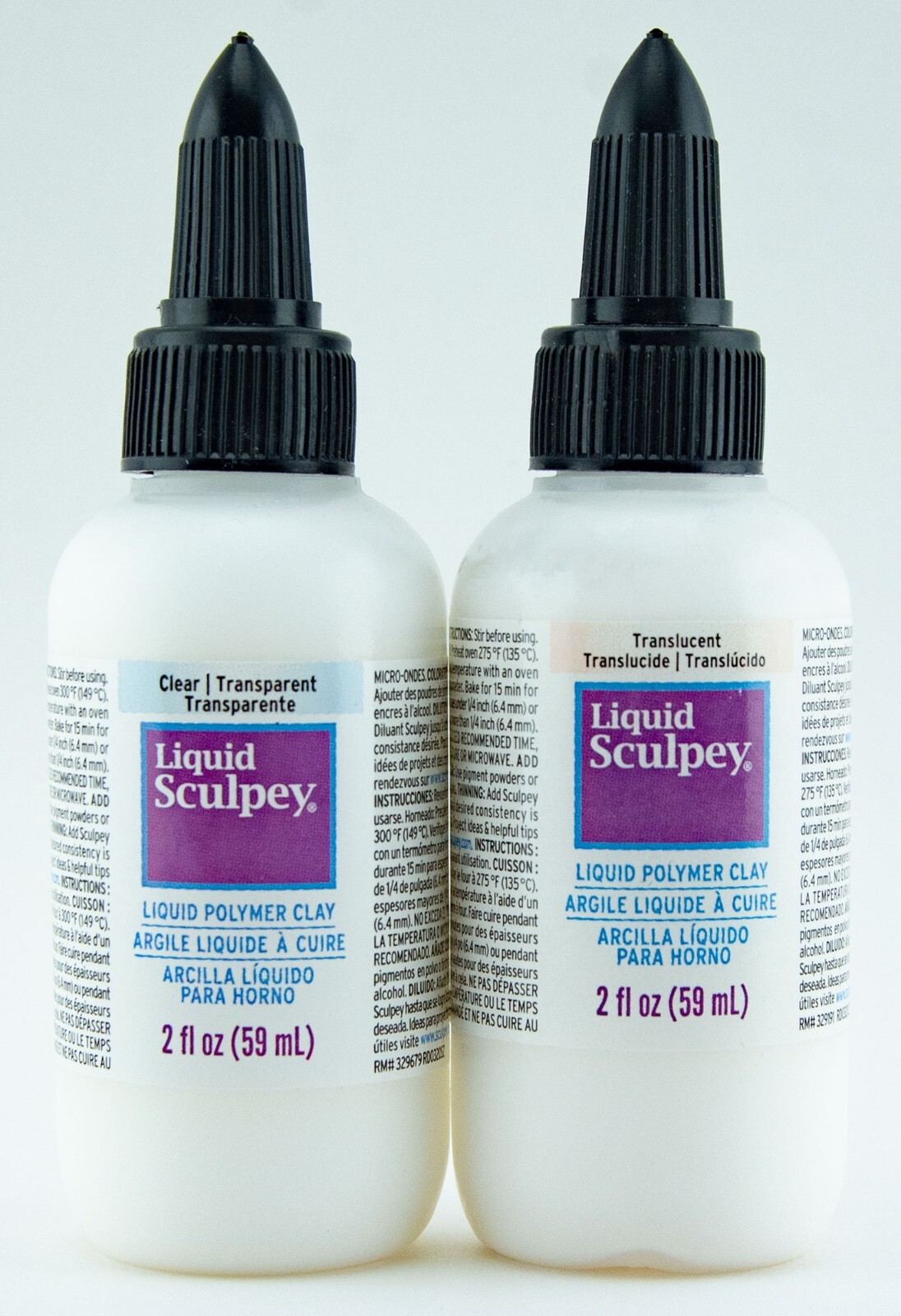 Sculpey Liquid Polymer Clay 2oz Bottles 2pc Lot Clear