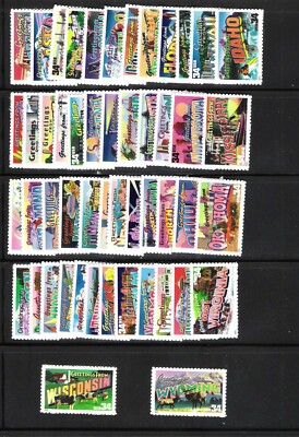 Sc 3561-3610 GREETINGS From AMERICA U.S. MINT Stamp SET of FIFTY Different MNH