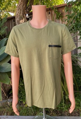 Onitsuka Tiger Shirt Leather Strap Front Pocket T Shirt Green Size In Desc