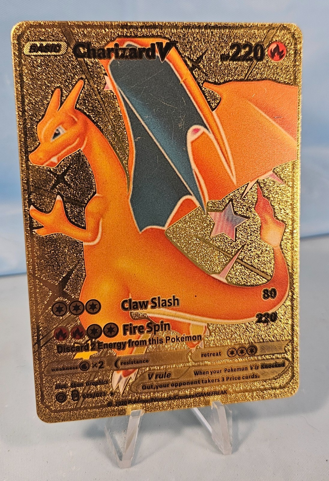 Pokemon Gold Foil Charizard V Hp 220 079/073 Card | eBay