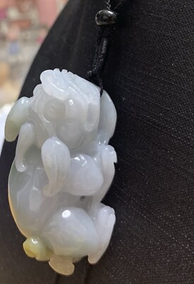 Certified Yellow Natural A Jade jadeite pendant Dragon Pi Xiu Ruyi 招财貔貅 418628