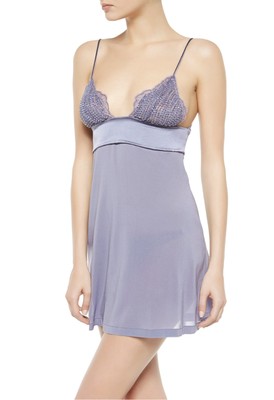 La Perla Glimmering Soutache Collection M Chemise Beaded Gown Lilac New 788