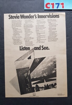 Stevie Wonder Innervisions Album Promo Print Advertisement Vintage 1973
