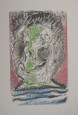 Pablo PICASSO : Le Goût du Bonheur, Autoportrait Surréaliste, Lithographie