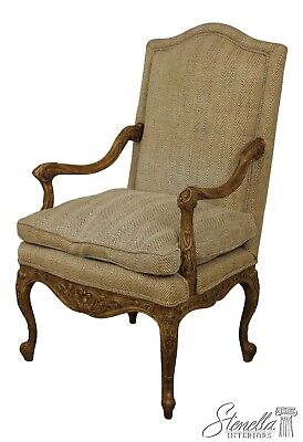 57764EC: French Louis XV Style Custom Upholstered High Back Chair