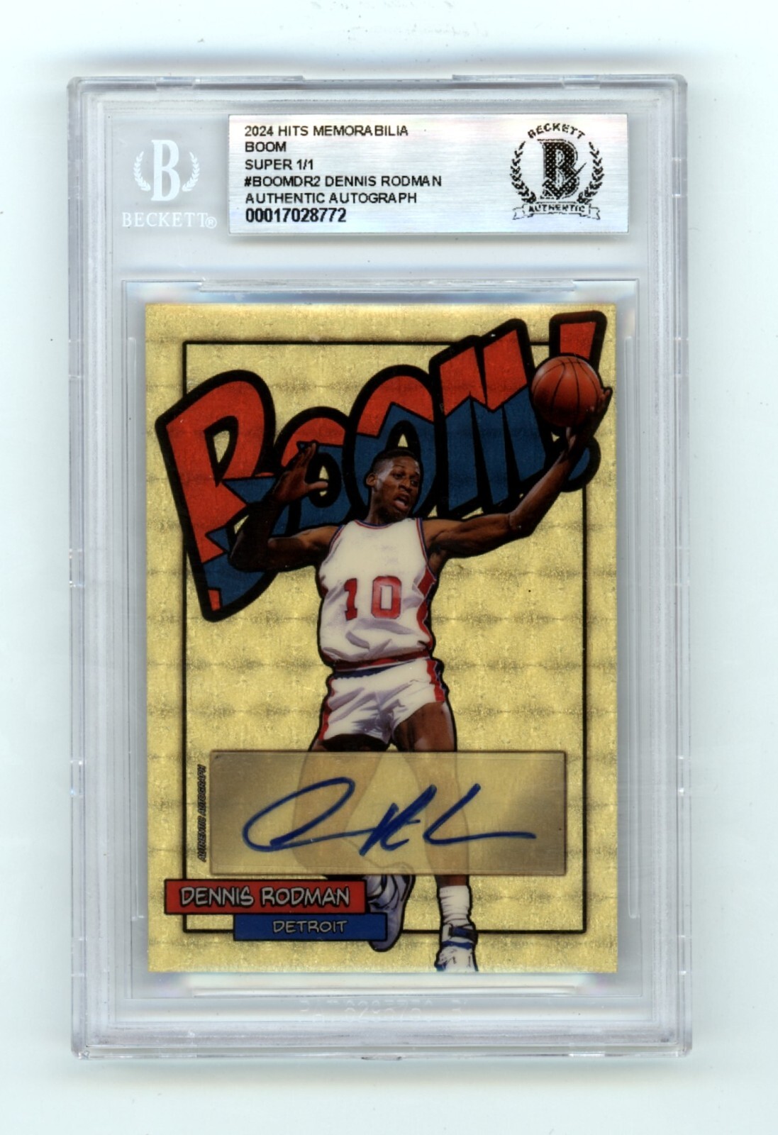 Dennis Rodman 2024 Hits Memorabilia BOOM Super #1/1 Signed