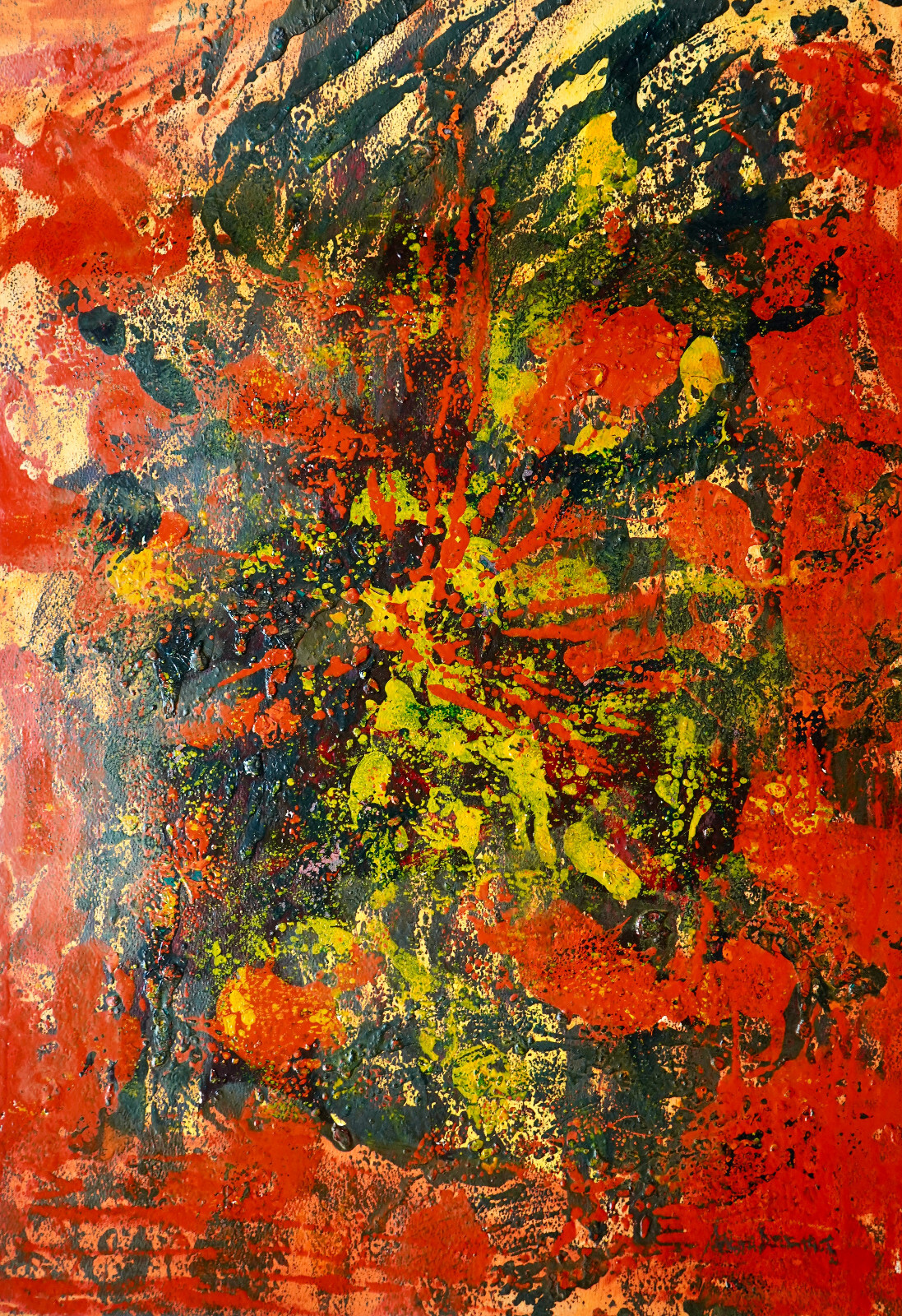ABEL SAVIN, XXeme  HUILE SUR PAPIER FORT ABSTRACTION - 14 - SIGNÉE