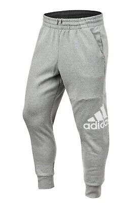 Adidas Men BIG Logo French Terry Pants Running Gray Jogger GYM Sweat-Pant HA4345