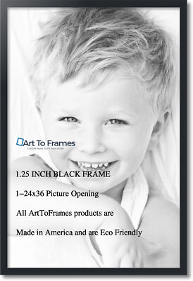 ArtToFrames 1.25" Custom Poster Frame  Black 3943 Large