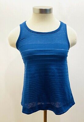 PINKY Girls Sleeveless Pullover Basic Neck Blue Striped Tank Top Size XL 14/16