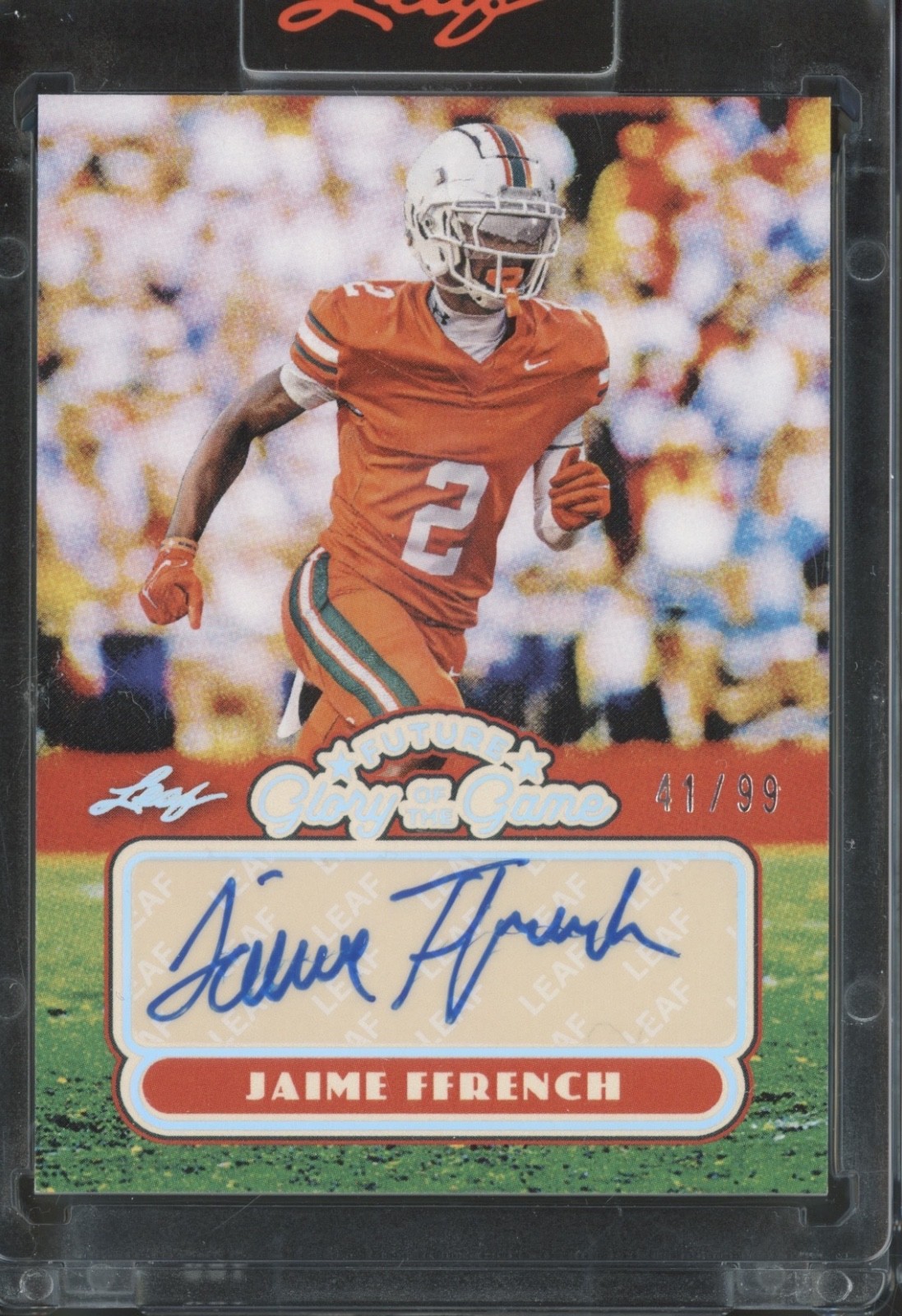 2025 Leaf Future Glory Of The Game Silver Jaime Ffrench Auto RC Rookie 41/99