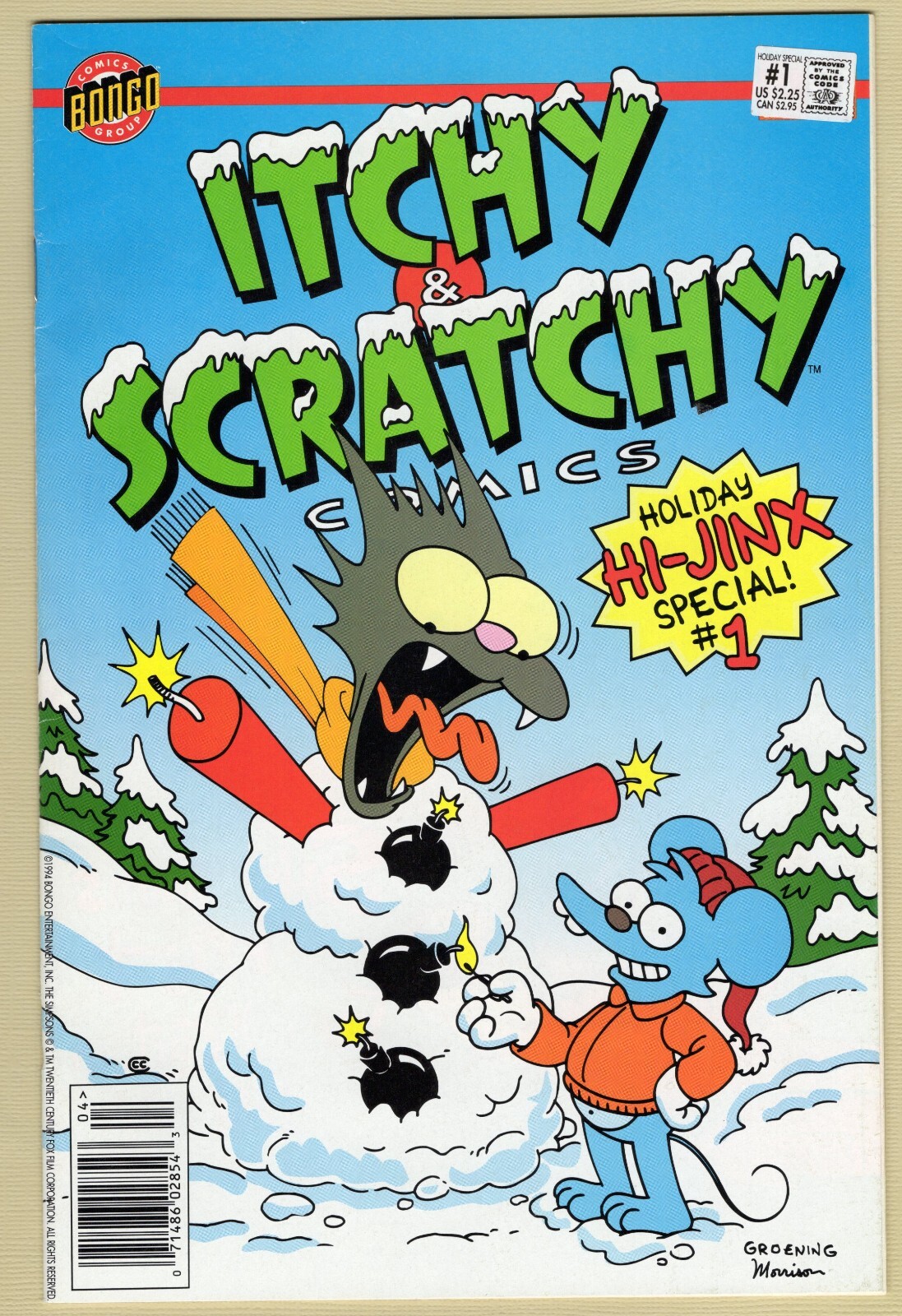 少年漫画 whiteplains10605  L Itchy & Scratchy Holiday Hi-Jinx # 1 (1999) Bongo Comics | eBay
