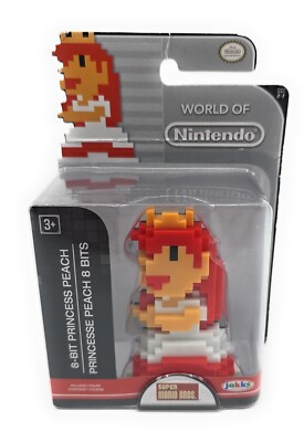 World Of Nintendo Super Mario Bros 8 Bit Princess Peach Figure Unopened 2017