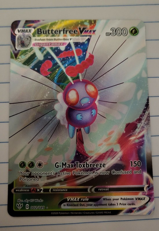 Pokémon TCG Butterfree VMAX Darkness Ablaze 002/189 Holo Ultra Rare
