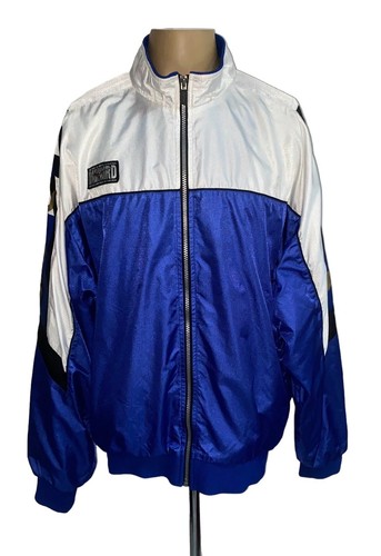 Mizuno Runbird Blue White Nylon Active Track Jacket Vintage