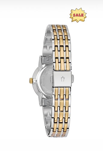 Pre-owned Bulova Women's Diamond Accent Two-tone Stainless Steel Bracelet Watch 30mm