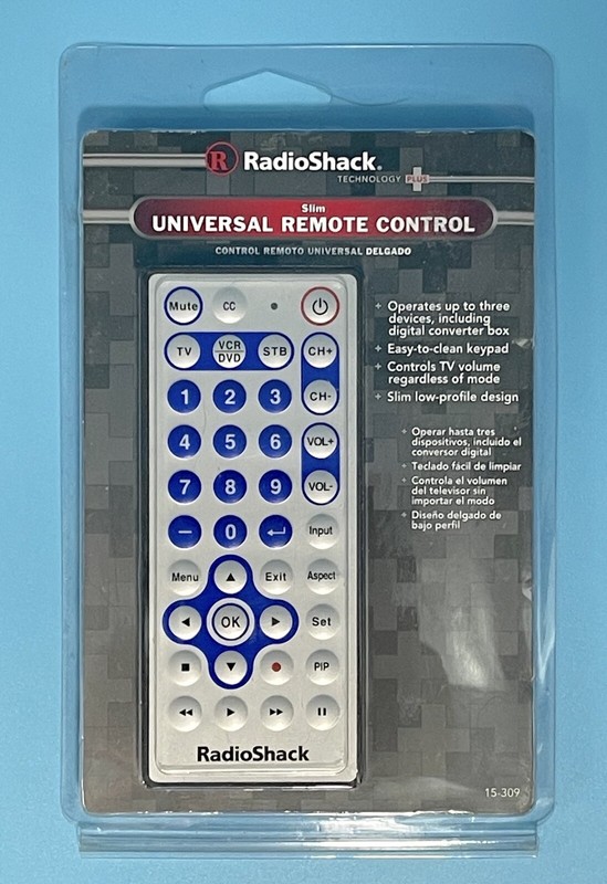 Radio Shack Slim Universal Remote Control 15309