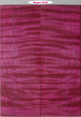 Stabilized Hot Pink Tiger Curl Maple knife scales #5535, 6'' x 2 1/8'' x 3/8+''