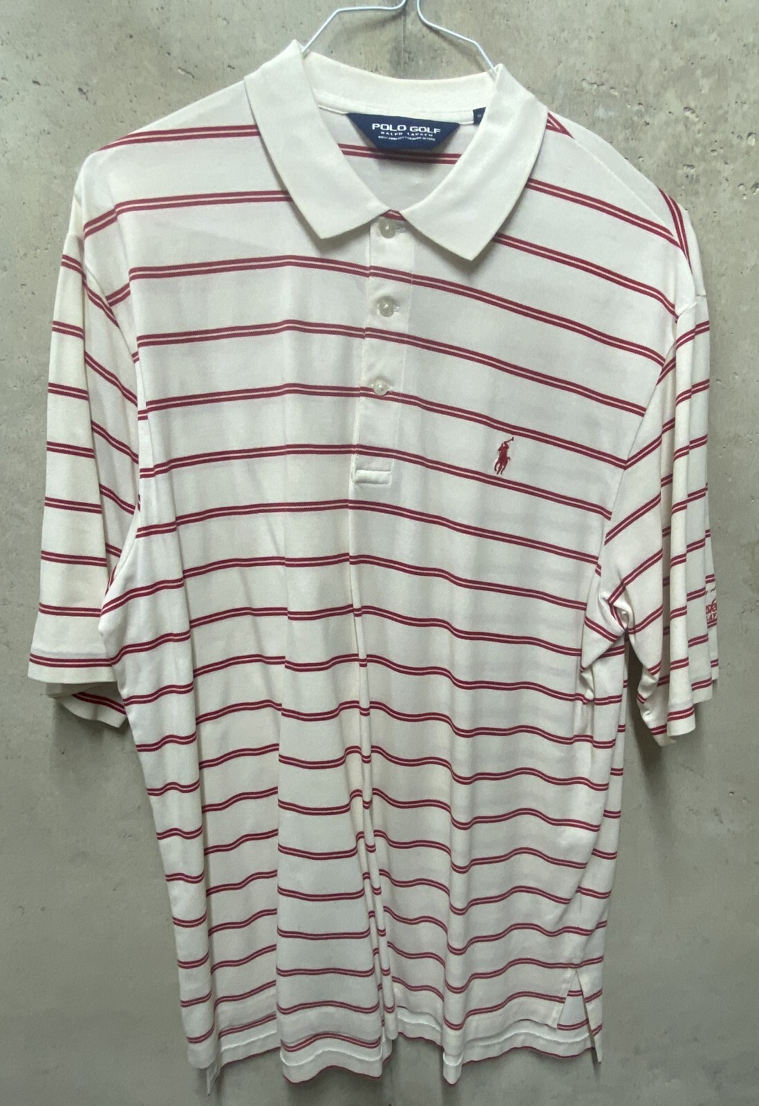 POLO GOLF RED STRIPED 100% COTTON POLO SHIRT W/LOGO MINT