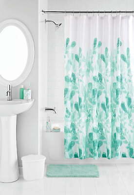 17-Piece Adult Eucalyptus Green Polyester/Ceramic Bathroom Set, Green