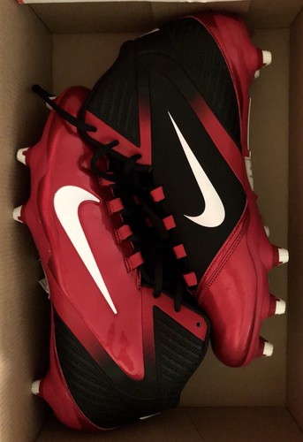 NIKE ALPHA SPEED D MEN SIZE 12 FOOTBALL CLEATS BLACK WHITE RED NIB 442245-016