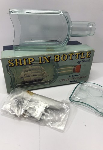 Vintage Ship In A Bottle By Davis A Clever Do It Yourself Model