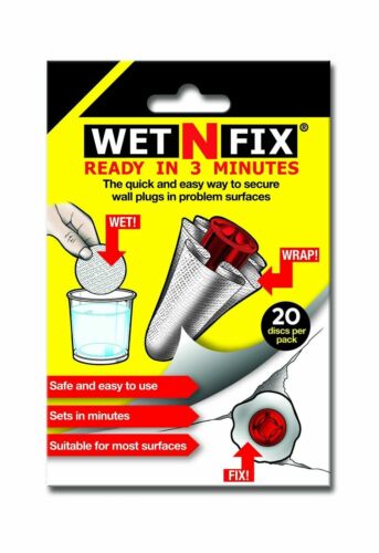 WETNFIX (20 Discs) - Fixing Wall Anchors Fast! Ideal for Loose Wall fixtures ...