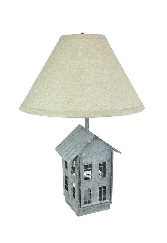 Rustic Zinc Dual Table Lamp And Accent Light Mid Century