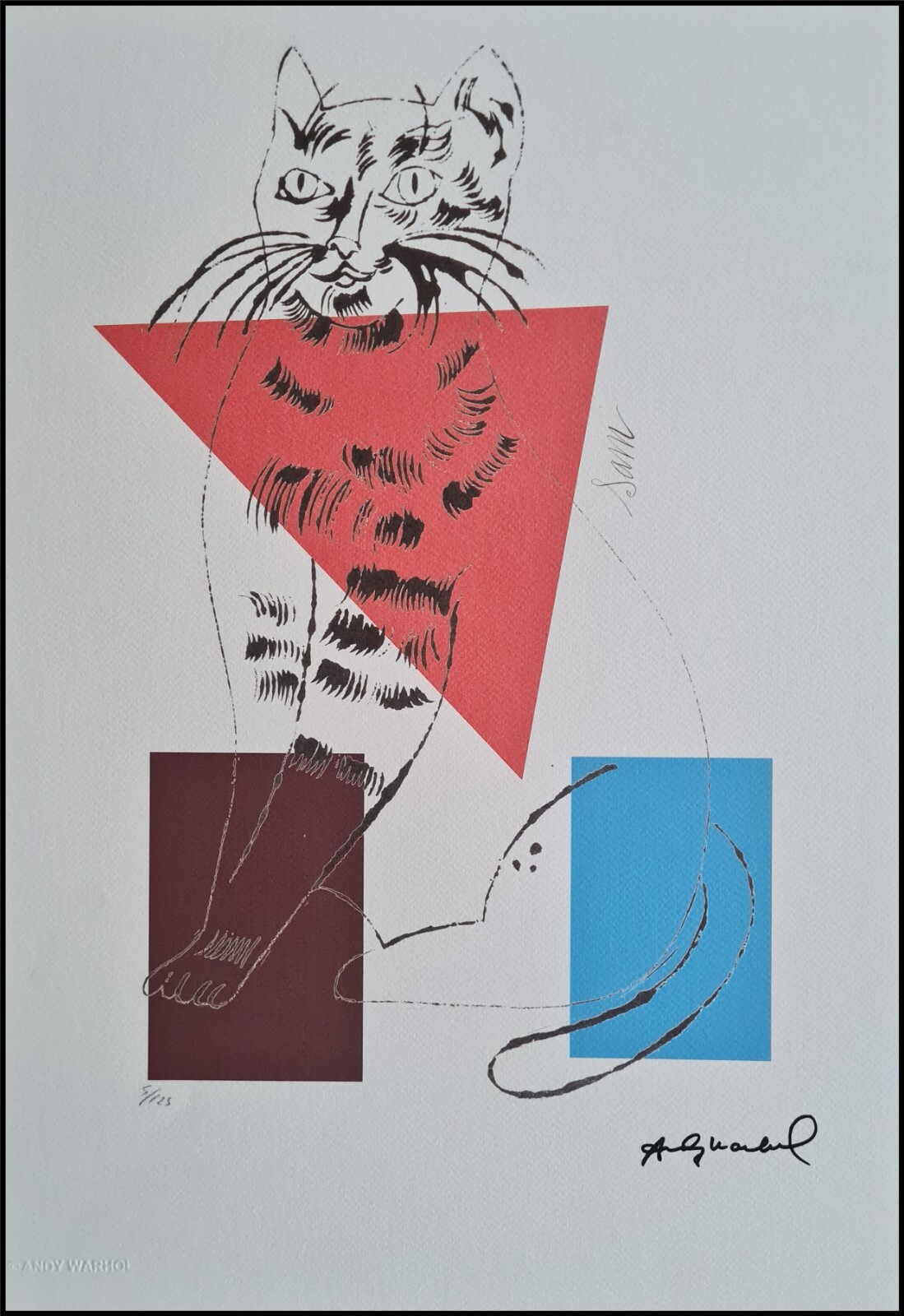 【模写】【限定100部・証明書付】Andy Warhol「Sam」猫のリトグラフ 模写】【限定100部・証明書付】Andy Warhol「Sam」猫の