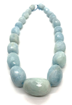 Natural Blue Aquamarine GRADUATED FACETED NUGGETS Ready to be Made