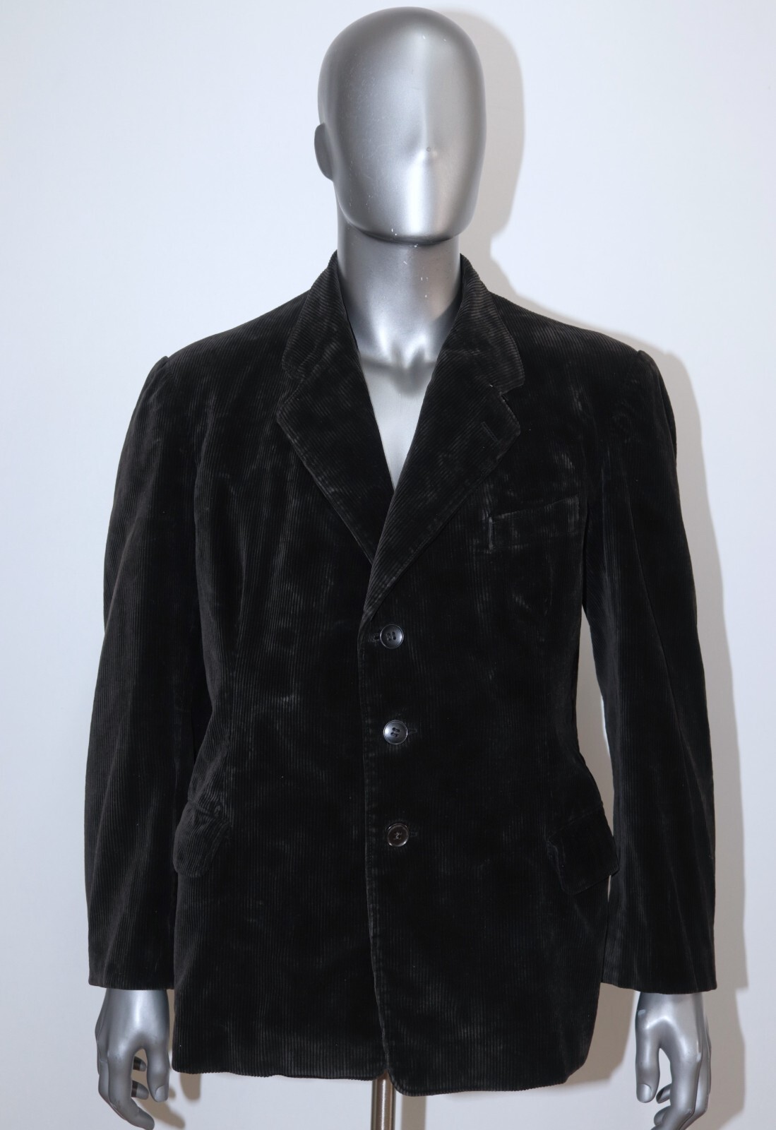 <<襤褸>>1930-40s French Work Jacket French 1930/40s Black Corduroy Work Chore Jacket Size L Made