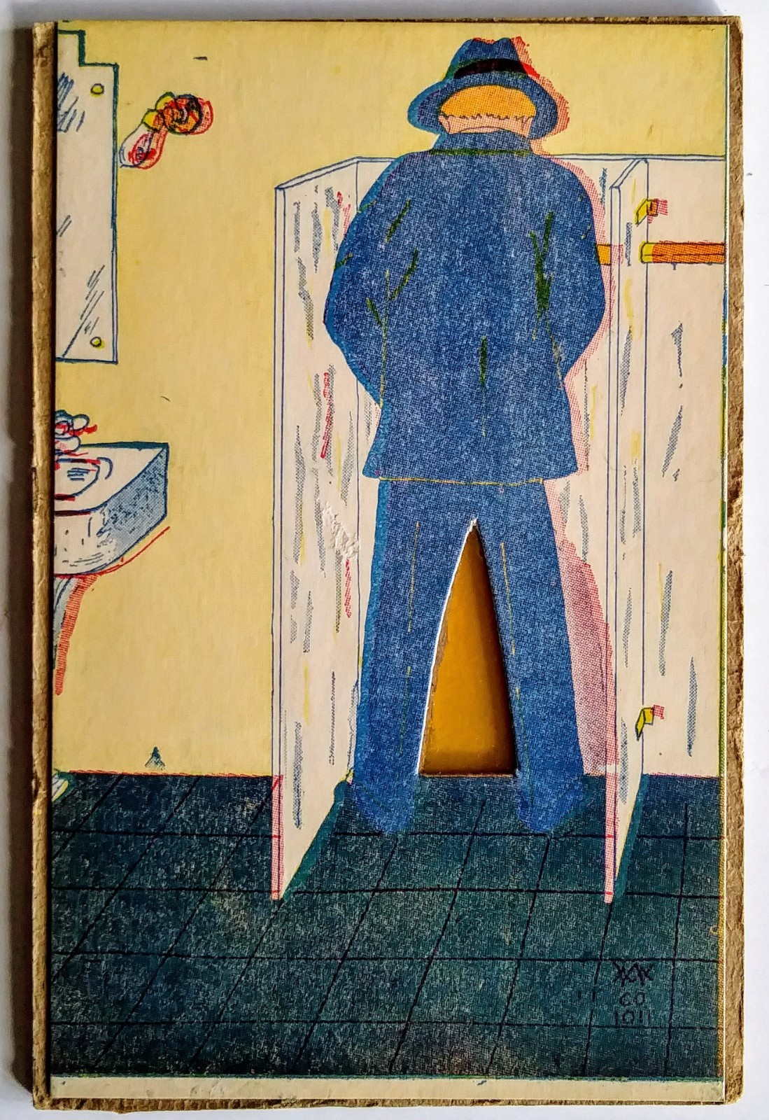 Vintage MECHANICAL SAND novelty postcard BEER bartender Breweriana LITHO 1940s