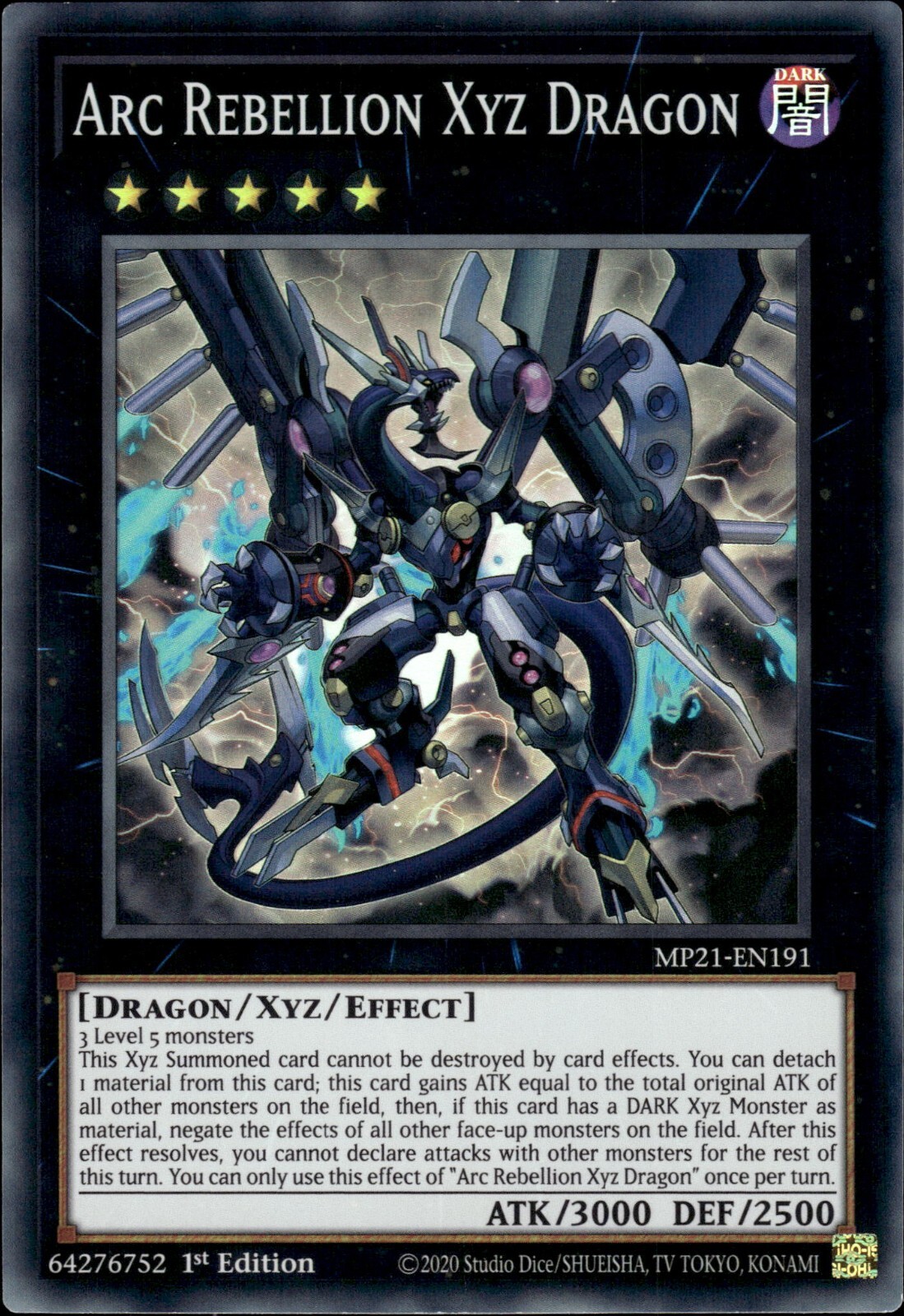 Arc Rebellion Xyz Dragon - Super Rare 1st Edition MP21-EN191