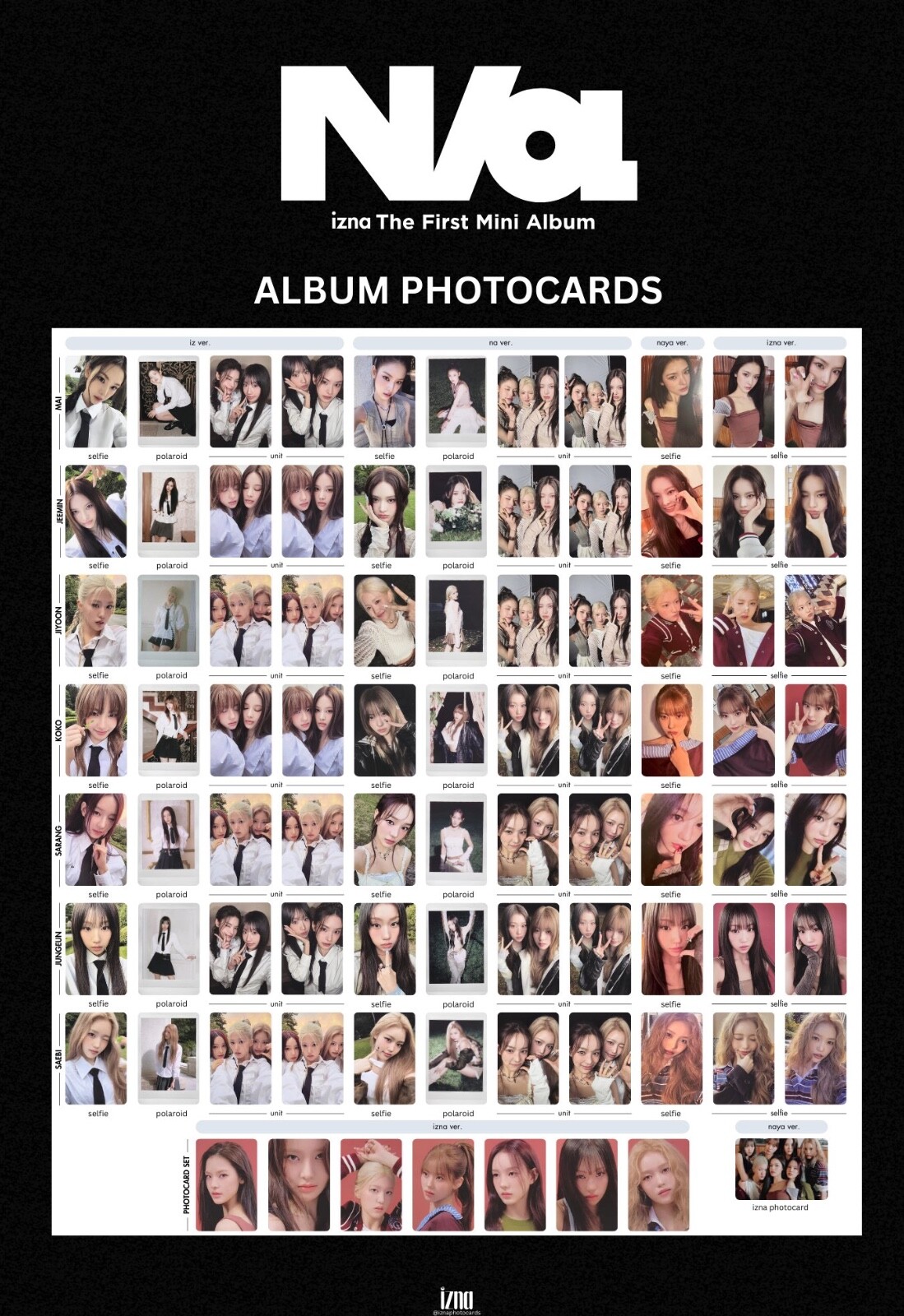 IZNA THE FIRST MINI ALBUM N/A ALL VERSION PHOTOCARD OFFICIAL IZNA THE FIRST MINI ALBUM N/A ALL VERSION PHOTOCARD OFFICIAL