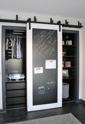 Barn Style Pine Chalkboard Magnet Sliding Door 36x84 And Hardware