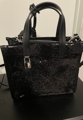 MARC JACOBS BLACK SHINY SEQUINS MEDIUM TOTE BAG   ️Free Shipping  ️