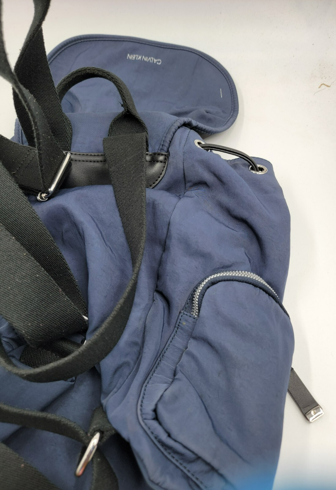 Calvin Klein Kimberly Nylon Backpack Women's One Size Navy Flap Closure - Picture 12 of 15