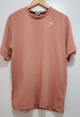 Gymshark Essential Oversized T-Shirt Men Sz S Terracotta Pink Short Sleeve