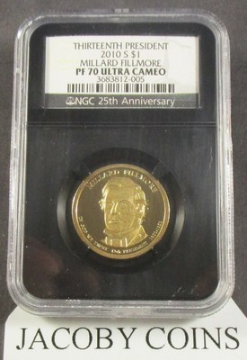 2010 S NGC PF70 PRESIDENTIAL DOLLAR SET BLACK RETRO 25TH ANN. LABEL 3 COINS