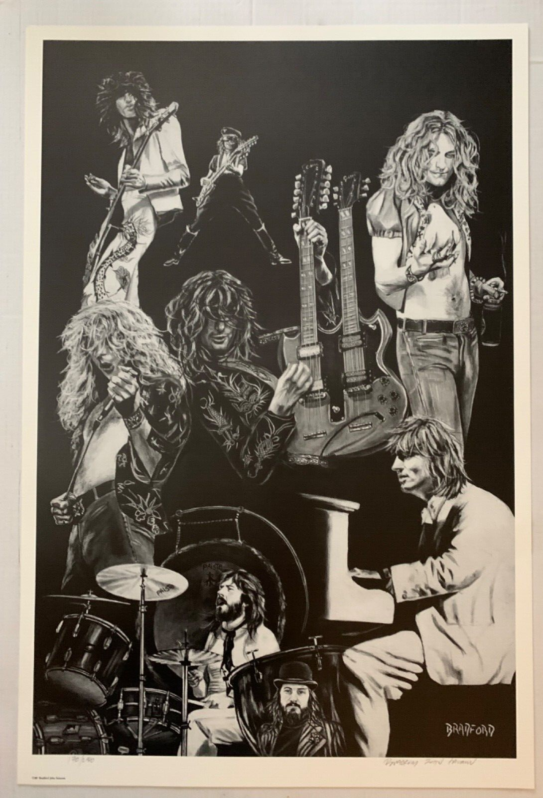 Led Zeppelin Classic Rock Band 24x36 in. Signed numbered by Led Zeppelin Classic Rock Band 24x36 in. Signed numbered by