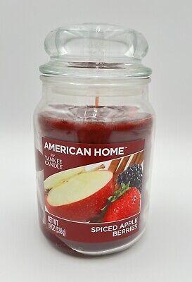 American Home by Yankee Candle SPICED APPLE BERRIES Large Jar 19 Oz Fall Autumn