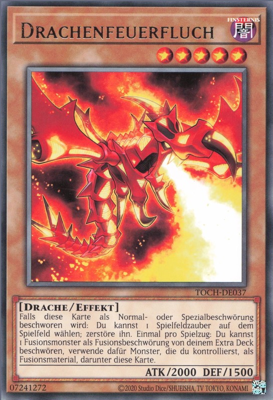 Yugioh Drachenfeuerfluch Toch-De037 Rare Neu 1st