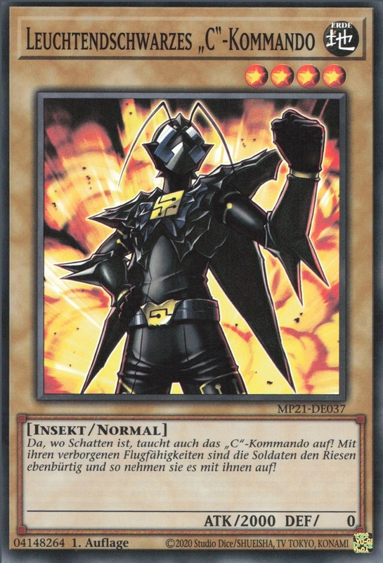 Yugioh Leuchtendschwarzes „C“-Kommando Mp21-De037 Super Rare Neu 1st