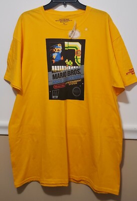 Nintendo Entertainment System Mens Mario Bros Arcade Series Yellow Shirt XL NEW