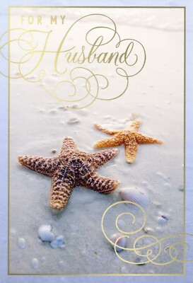 Elegant FATHER'S DAY Card FOR HUSBAND, Seaside Beach Partners by Hallmark +  